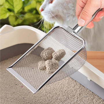 Cat Litter Scooper Stainless Steel Fine Hole Sand Leakage Shovel Funnel Filter Sieve Cat Litter Tray Cleaning Tools Pet Supplies