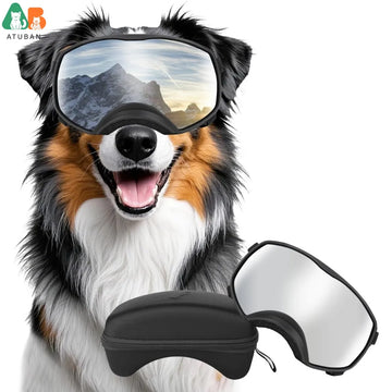 ATUBAN Dog Sunglasses UV Protection Clear Dog Goggles Windproof Glasses with Elastic Straps for Large Breed,Windproof Dustproof