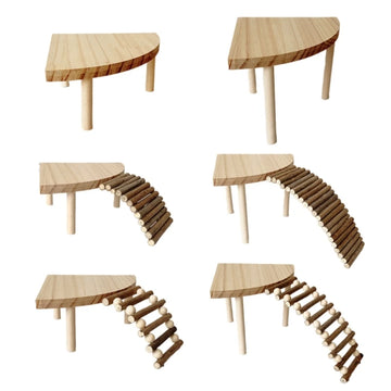 Hamster Ladder Toy for Pet Platform Squirrels Cage Corner Playground Toy Accessories Small Animal Climbing Toy