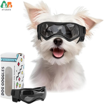ATUBAN Dog Sunglasses,UV Protection Doggy Goggles Small to Medium Breeds, Outdoor Riding Dog Eye Protection,Anti-Fog Windproof