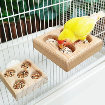 Natural Parrots Foraging Toy with Jumping Platform Pet Bird Accessory