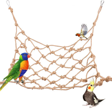 Parrot Climbing Net Swing Rope Net Bird Stand Net Hammock with Hook Bird Hanging Climb Chewing Pet Bird Toys Parrot Accessories