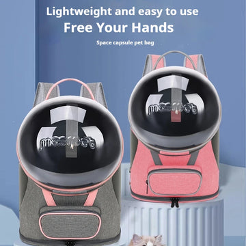 Cat Backpack - Large Opening, Breathable Portable Pet Travel Backpack with Bubble Window, Suitable for Cat Space Cabin Design