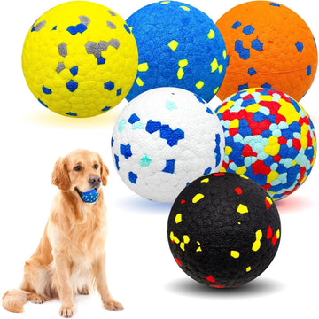 6 Pcs Dog Balls Tennis Ball for Aggressive Chewers Indestructible Dog Teething Chew Toys for Medium Small and Puppies,