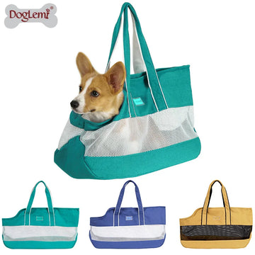 Portable Dog Carrier Mesh Breathable Carrier Bags Foldable Cats Handbag Outdoor Travel Pet Bag Dog Transport Shoulder Bag
