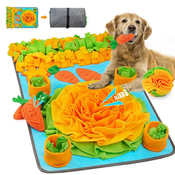 Durable Dog Snuffle Mat Puppy Sniffing Puzzle Toys Interactive Nonslip Pet Feeding Mat Portable Squeaky Slow Feeder