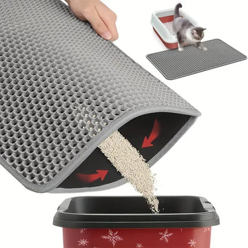 Cat litter mat, garbage collection mat, anti key mat, honeycomb double-layer design, waterproof, anti urine, anti slip
