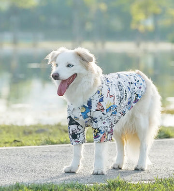Breathable Pet Shirt for Summer, Dog Shirt, Beach Wind, Medium and Large Dogs Clothes
