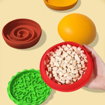 Collapsible Cat Dog Food Container Portable Storage Pet Feeder Hamburger Bowl Multi Functional Cross Border Best Seller