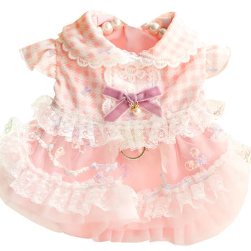Spring/Summer Thin Pet Outfits Dog Clothes Cat Princess Dresses for Small Teddy Dogs Harness Dresses for Small Teddy Dogs