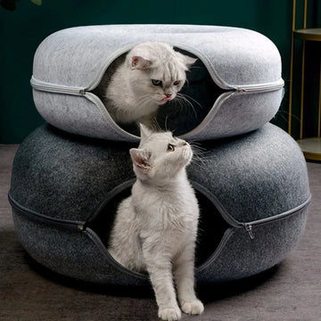 Doughnut-shaped pet cat toy, pet interaction tunnel, indoor toy, cat bed, pet supplies