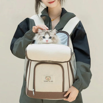 1pc Portable Pet Backpack Foldable Ventilated Backpack with Thick Shoulder Straps Breathable Cat Bag Cat Backpack Harness