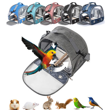 Bird Travel Carrier with Stand Perch, Breathable Bird Carrier Cage Parrot Carrier for Hiking