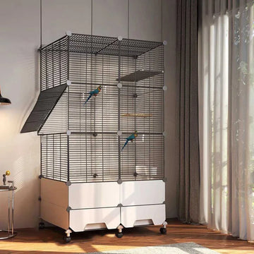 Bird Cage Parrot Cage Extra Large Household Winter House Large Black Phoenix Budgerigar Special Splash-Proof Breeding Cage