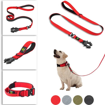 Quick Release Military Traffic Large Heavy Duty Nylon Walking Strong Dog Handle Tactical Training Lead Strap Tsug Neck Collar Se