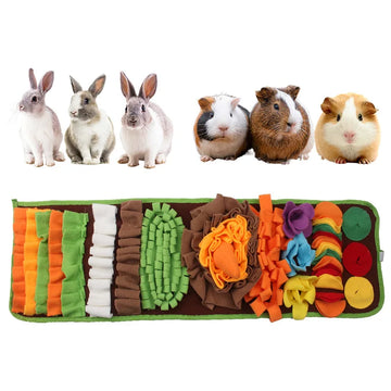Calming Snuffle Mat for Small Pets Enrichment Foraging Pad for Rabbits, Guinea Pigs, Hamsters & Cats Anti-Anxiety Slow Feeder