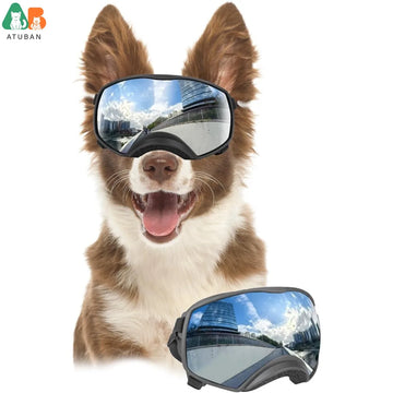 ATUBAN Dog Goggles for Medium to Large Breed, UV Protection Dog Sunglasses Wide Version Windproof Eye Wear for Outdoor Driving