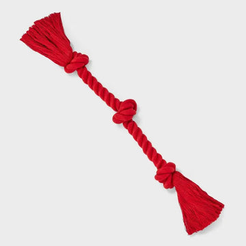 15 Inch Red Rope Dog Toy for Aggressive Chewers Tough Durable Tug of War Fetch Interactive Play Puppy Teeth Cleaning Chew