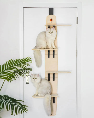 Mewoofun 4-Levels Door Hanging Cat Climber Door Mounted Vertical Cat Tree Tower with Carpeted Plank for Indoor Cats Door Mounted