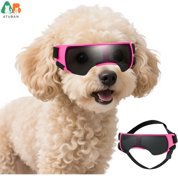 ATUBAN Dog Goggles Sunglasses Small to Medium Breed, Anti-Fog UV400 Lens Puppy Sunglasses,Lightweight Doggie Goggles for UV,Wind