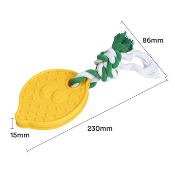 Lemon Dog Chew Toy Durable Teeth Cleaning Interactive Toy Puppy Small Dogs Safe Bite Resistant Pet Molar Rope Toy Boredom Relief