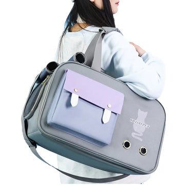 Breathable Cat Carrier Backpack Pet Cat Carrier Bag Transport Travel Mesh Large space Soft Portable Tote Bag for Kitty Small dog
