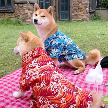 Spring Summer Clothes for Cat Dog Japanese Style Pet Clothing Kimono for Small Medium Dogs Shiba Inu Corgi Puppy Costume Outfit
