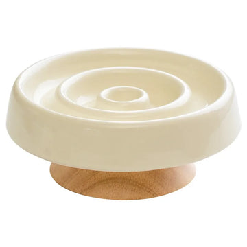 Ceramic Slow Feeder Bowl Cats Dogs Anti-Choke Non Slip Pet Food Dish Raised Design Prevents Overeating Supports Healthy Feeding