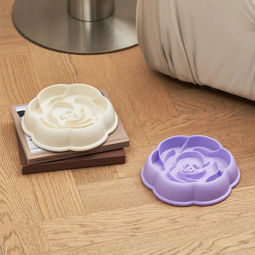 Non-Slip Cat Slow Eating Bowl - Anti-Gulping Anti-Spill Pet Dish with Raised Patterns for Portion Control