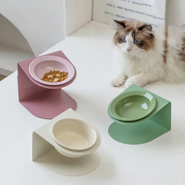 Ceramic Ceramic Bowl Small Dogs Height Adjustable Protecting Cervical Spine Anti Overturning Food and Water Feeding Bowls