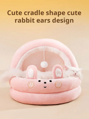 Cute cartoon pet mat dog mat four seasons mat semienclosed cat nest bed pet supplies bear mat