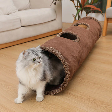 Cat Toys Tente Chat Suede Long 129cm Cat Tunnel Collapsible Tunnel Non-staining Dirt-resistant Pet Products Pet Toys