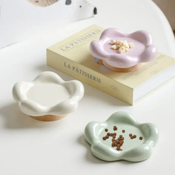Pet Ceramic Bowl,Cervical Spine Protection Cat Bowl,Cat Food Snack Bowl,Pet Dinner Plate Dog Food Bowl Pet Snack Tray