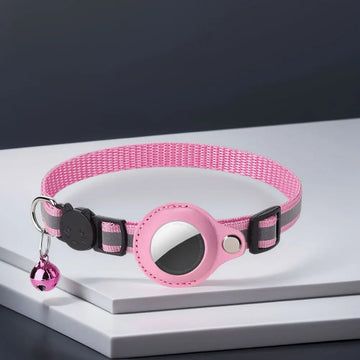 For Apple AirTag Pet Collar Reflective Kitten Collar Safety Buckle GPS Tracker Holder for Cat Kitten