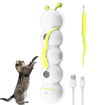 Smart Caterpillars Toy Rechargeable Motion Activated Interactive Cat Toy with Suction Cup Wall and Window Mounted for Pet