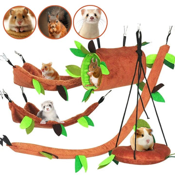 Plush Hammock Hamster Ropeway for Rats Rodent Toy House Small Animal Assessories Stump Guinea Pig Ferret Squirrel Pets Supplies