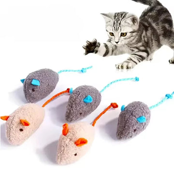 3-24PCS plush mouse and cat toys are equipped with durable linen fabric that is tear resistant and suitable for indoor play