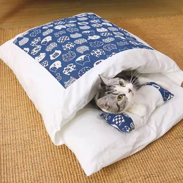 Kawaii Removable Cats Bed House Home Supplies Products for Adult Cats Large Pet Dog Bed Cat's House Cave Comfortable Food Cute