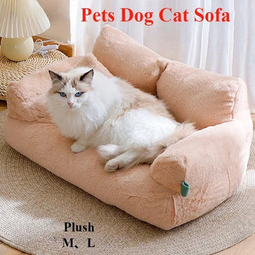 Luxury Cat Bed Sofa Plush Winter Warm Cats Sofa Pets Nest for Small Medium Large Dogs Cats Beds Pets Supplies Puppy Accessories