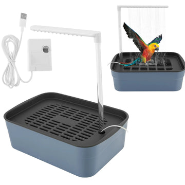 Automatic Bird Bathing Tub Shower Box with Circulating Faucet Low Noise Electric Parrot Bathtub For Bird Cleaning