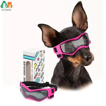 ATUBAN Dog Goggles for Small Breed Dog Sunglasses Dog UV Sunglasses Windproof Soft Frame Adjustable Straps for Small Dogs Puppy