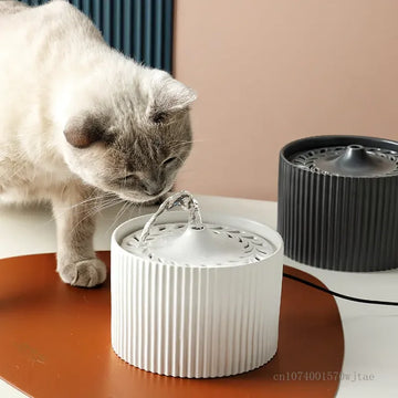 Automatic Intelligent Water Dispenser for Cat Dog, Large Capacity Water Bowl Circulation, Black White, Pet Supplies, 1200ml, 1Pc