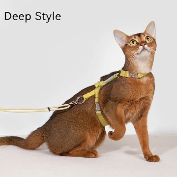 Cat Harness Adjustable I-shaped Design Cat Chest And Back Traction Rope Set Pet Outdoor Supplies Breathable Harness Vest