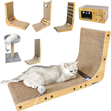 Detachable Wear-resistant Cat Scratching Board L-Type Wooden Cat Scratching Board Vertical Wear-resistant Kitten Cat Scratch Toy