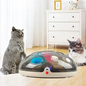 Electric Cat Toy Charging Turntable Cat Grab Ball Plush Toy Cross-Border New Pet Play Plate Magnetic Levitation Pet Training Toy