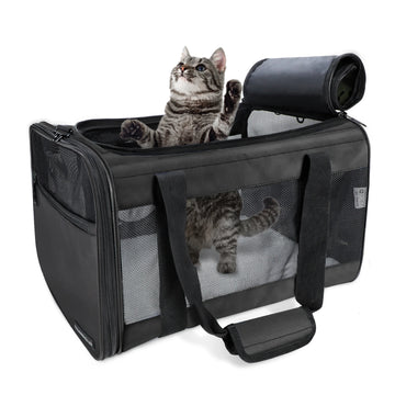 Dog Carrier Cat Carriers Airline Approved Pet Carrier for Small Medium Dogs Cats Puppies Collapsible Soft Sided Travel Puppy Car
