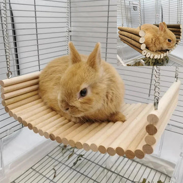 Hamster Wooden Hammock Summer Pet Swing Sleep Bed Small Pets Toy Pet Hanging Hammock for Pet Hedgehog Squirrel Guinea Pig Rabbit
