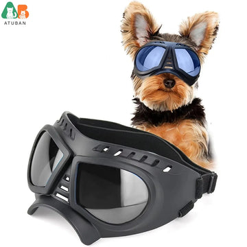 Dog Sunglasses for Small Breed Dog Goggles Dog UV Windproof Snowproof for Long Snout Dogs Mask with Soft Frame Adjustable Straps