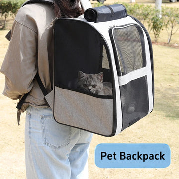 Lightweight Cat Backpack Carrier with Breathable Mesh - Portable Travel Backpack for Cats, Dogs, and Small Pets
