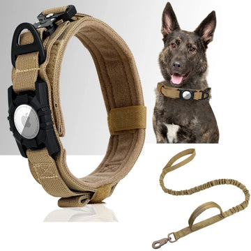 Adjustable Nylon AirTag Holder Dog Collar Metal Buckle Pet Tactical Collar Dog Accessories Anti Last and Pet Dogs Tracing Safe